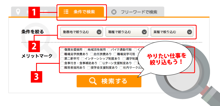 2.業種・職種で検索